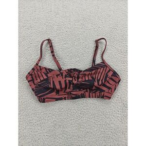 Athleta Bikini Swim Top Womens Small Brown Black Print Adjustable Straps SP20‎
